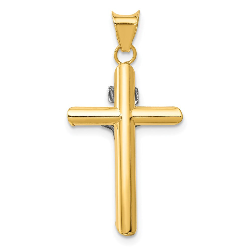 14K Two-Tone W/Rhodium Inri Crucifix Pendant