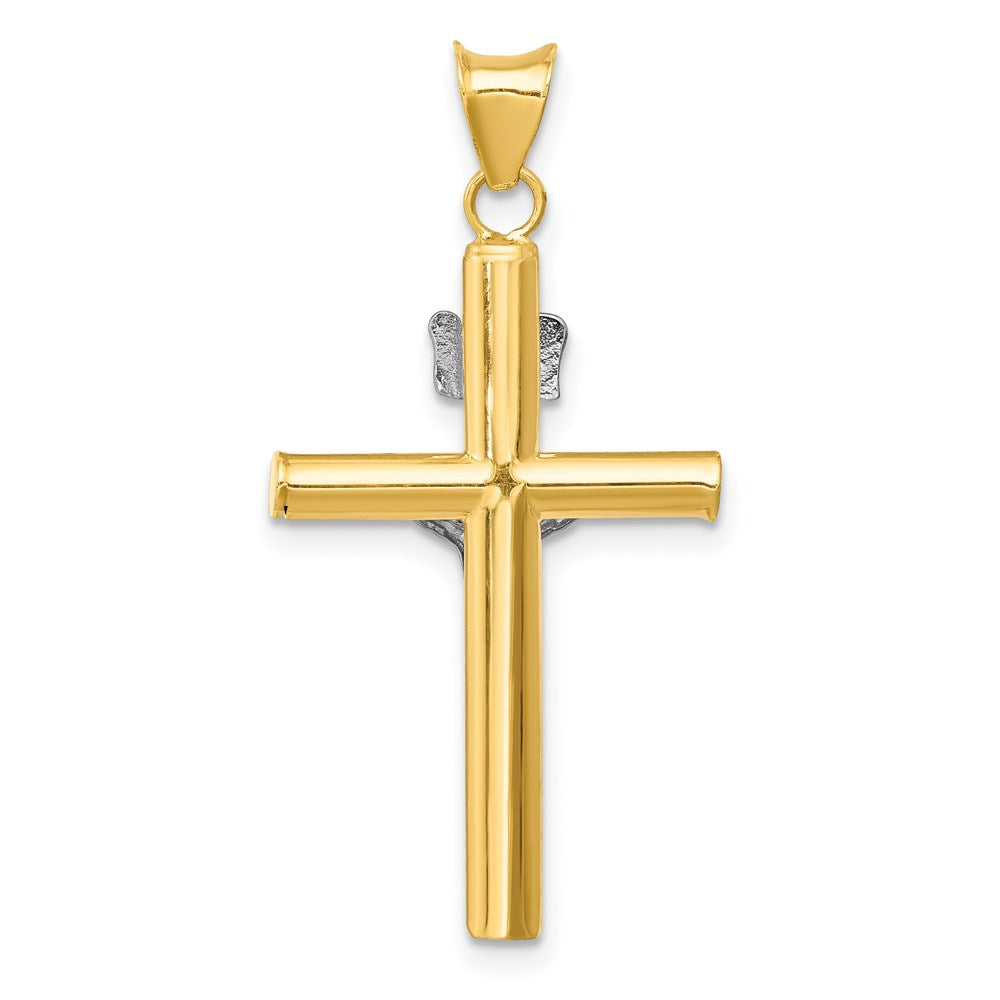 14K Two-Tone Inri Crucifix Pendant