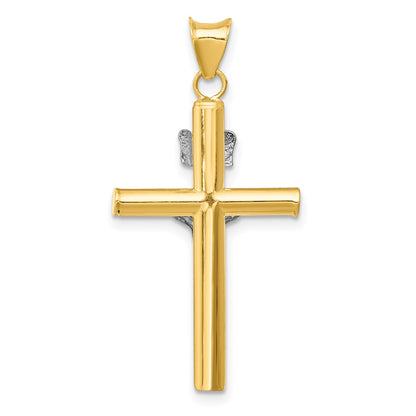 14K Two-Tone Inri Crucifix Pendant