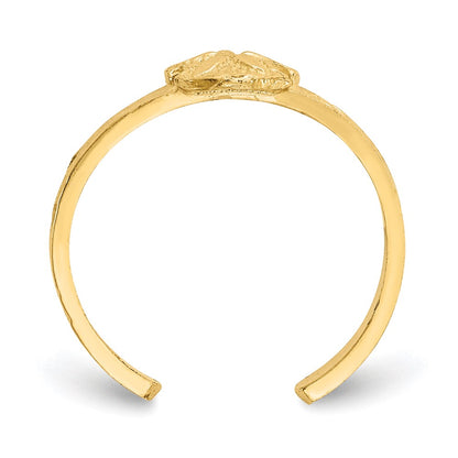 14K Yellow Gold Diamond-Cut Sand Dollar Toe Ring