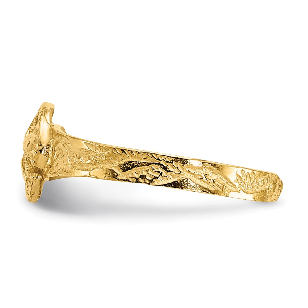 14K Yellow Gold Diamond-Cut Sand Dollar Toe Ring