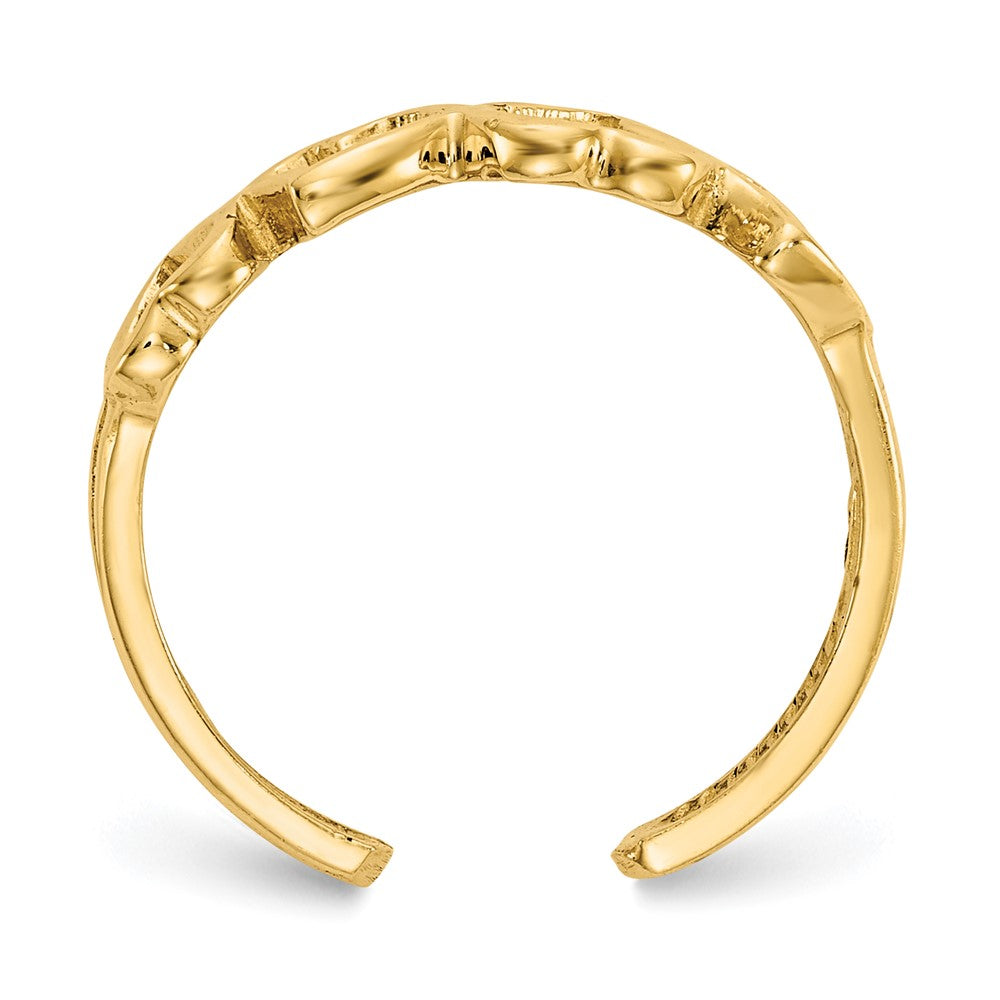 14K Yellow Gold Heart Toe Ring