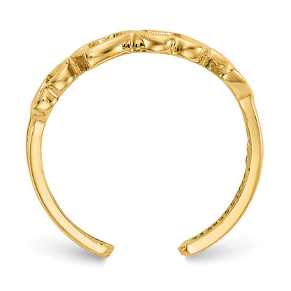14K Yellow Gold Heart Toe Ring