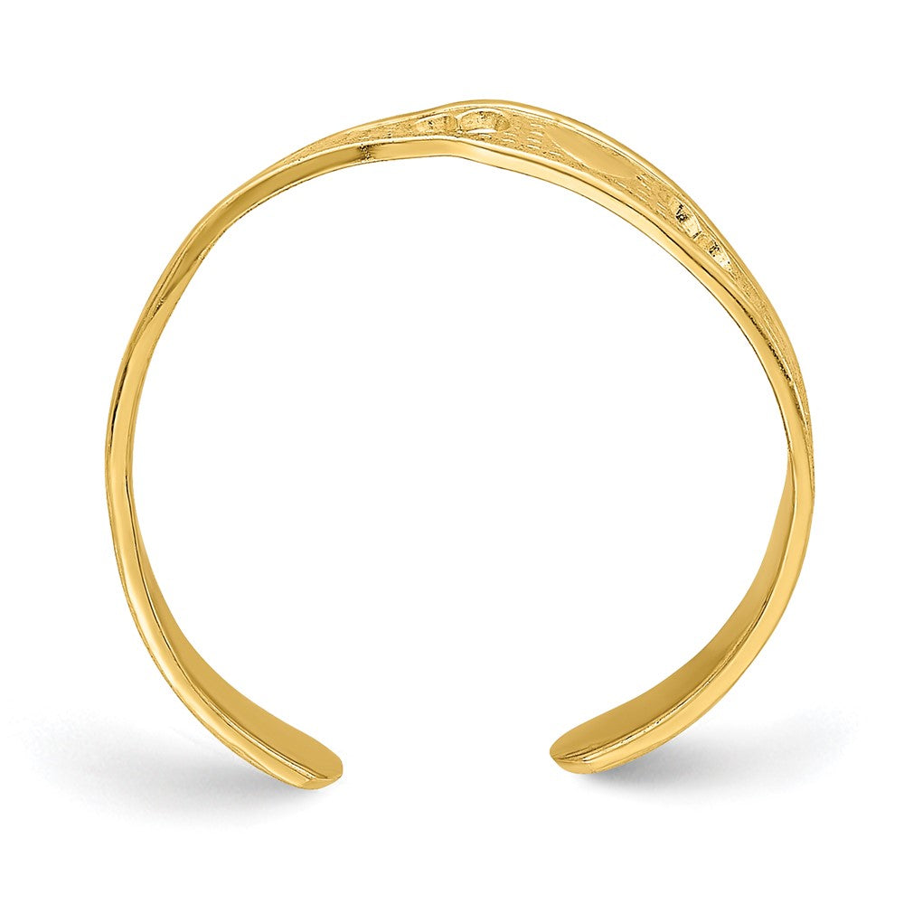 14K Yellow Gold Heart Design Toe Ring
