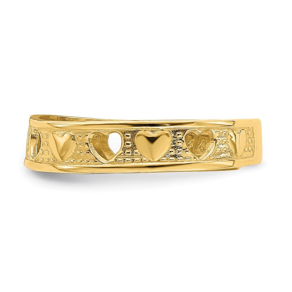 14K Yellow Gold Heart Design Toe Ring