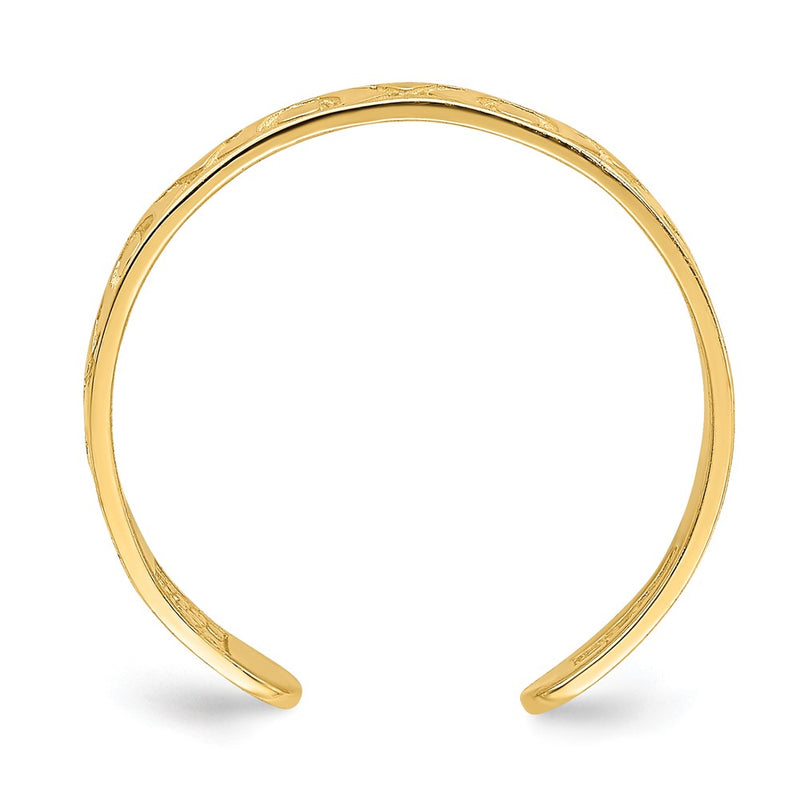 14K Yellow Gold X And O Pattern Toe Ring