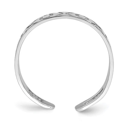14K White Gold X And O Pattern Toe Ring
