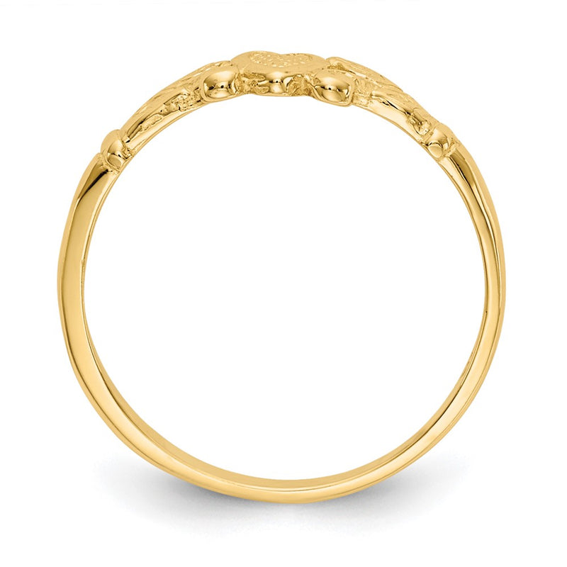 14K Yellow Gold Heart Baby Ring
