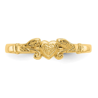 14K Yellow Gold Heart Baby Ring
