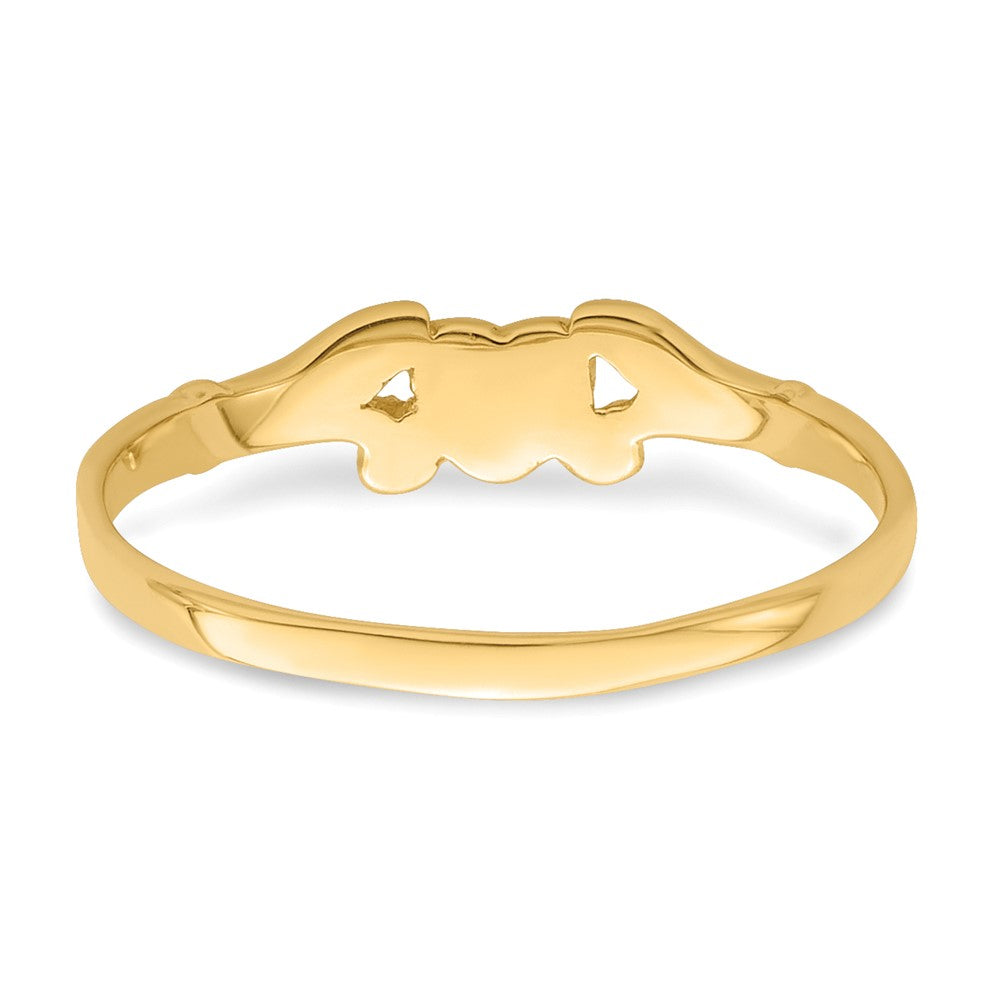 14K Yellow Gold Heart Baby Ring