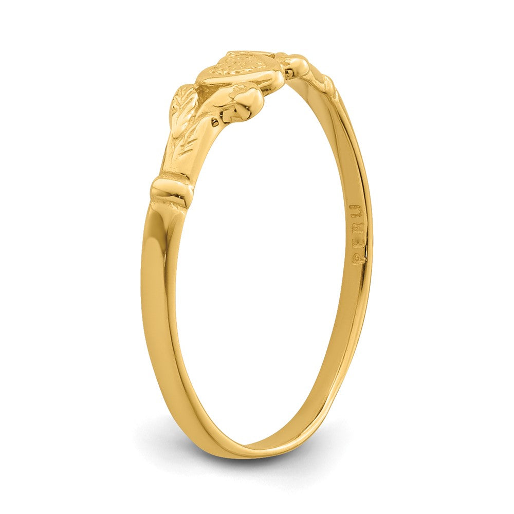 14K Yellow Gold Heart Baby Ring