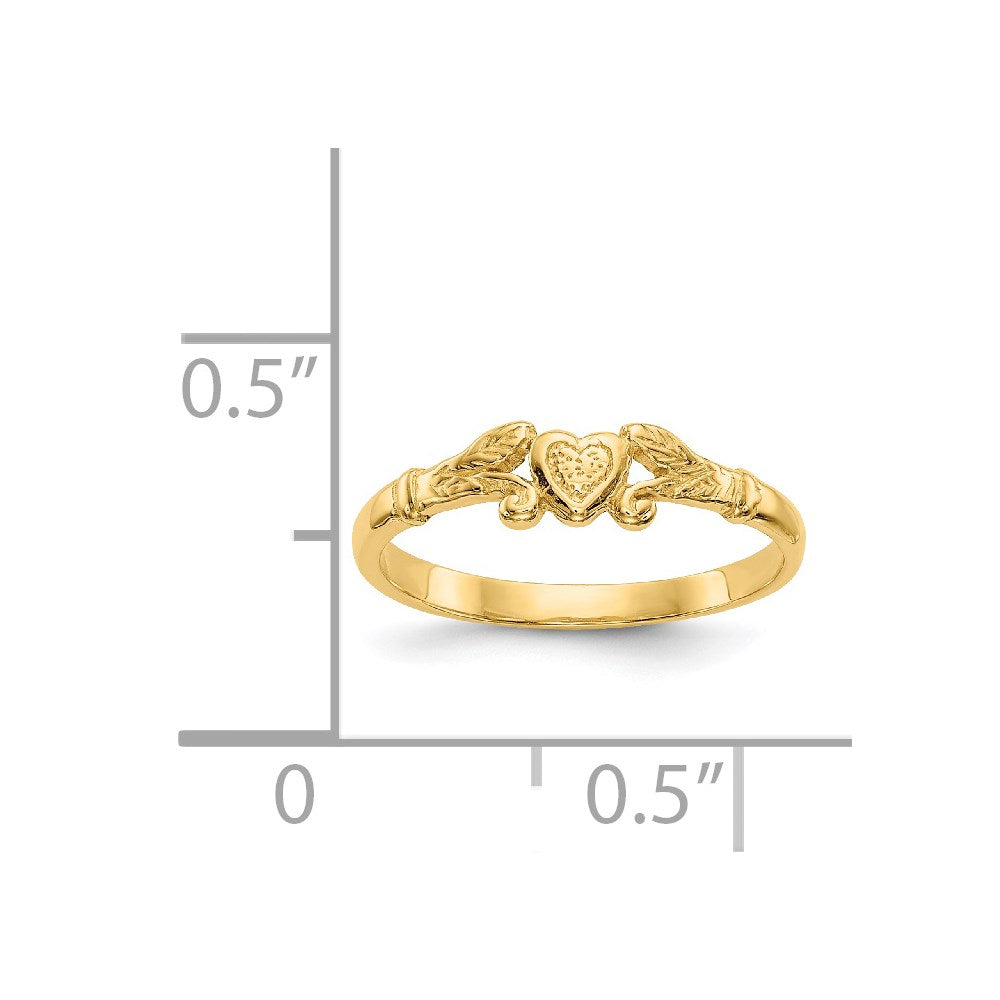 14K Yellow Gold Heart Baby Ring