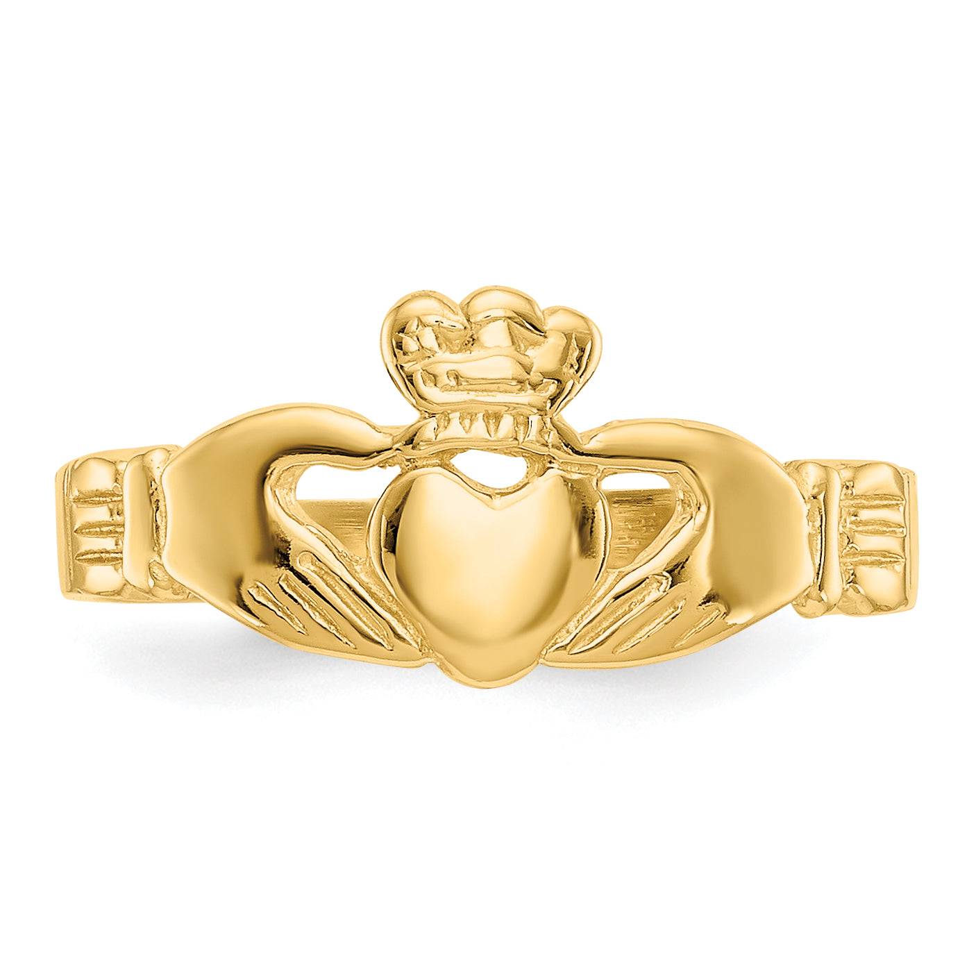 14K Yellow Gold Baby Claddagh Ring