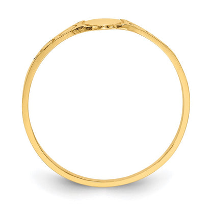14K Yellow Gold Polished Oval Baby Signet Ring