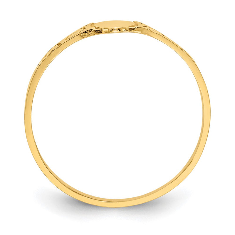 14K Yellow Gold Polished Oval Baby Signet Ring