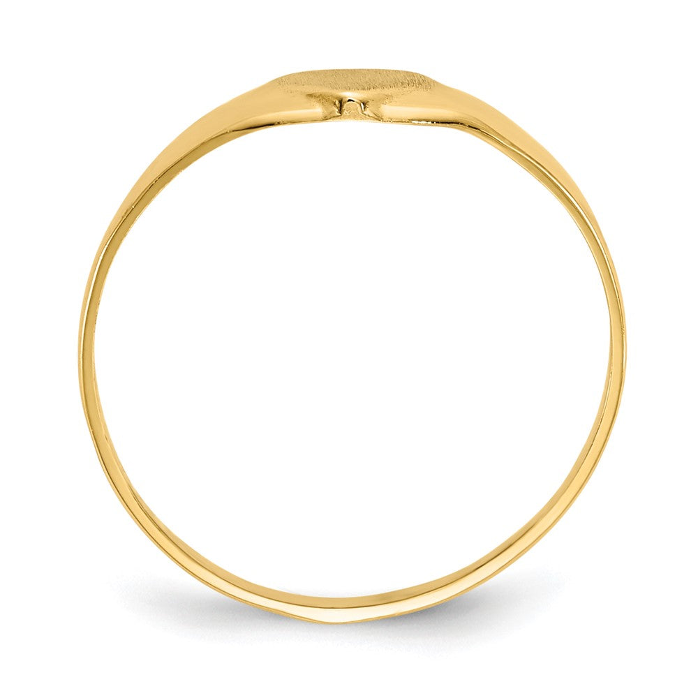 14K Yellow Gold Satin Baby Heart Signet Ring