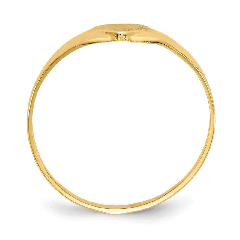 14K Yellow Gold Satin Baby Heart Signet Ring