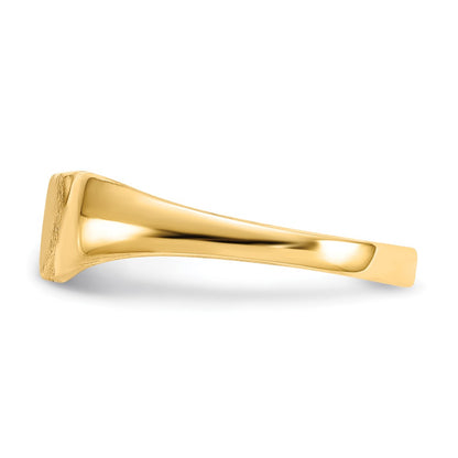 14K Yellow Gold Satin Baby Heart Signet Ring