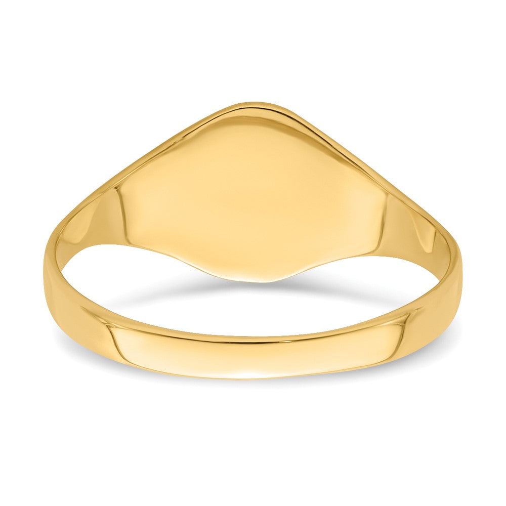 14K Yellow Gold High Polished Oval Closed Back Baby Signet Ring