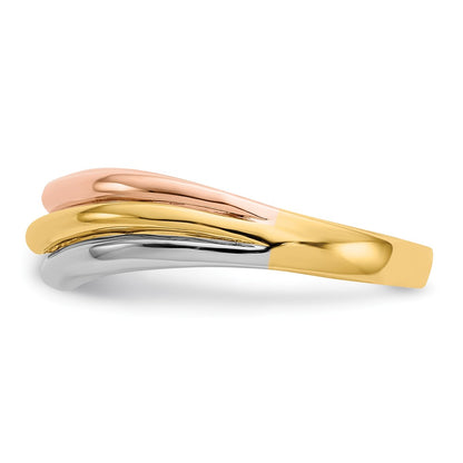 14K Tri Color Open Fancy Ring