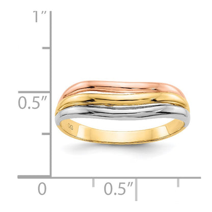 14K Tri Color Open Fancy Ring