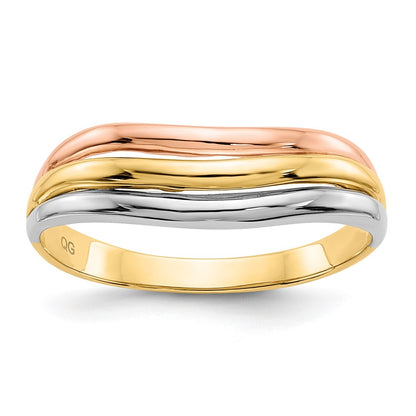 14K Tri Color Open Fancy Ring