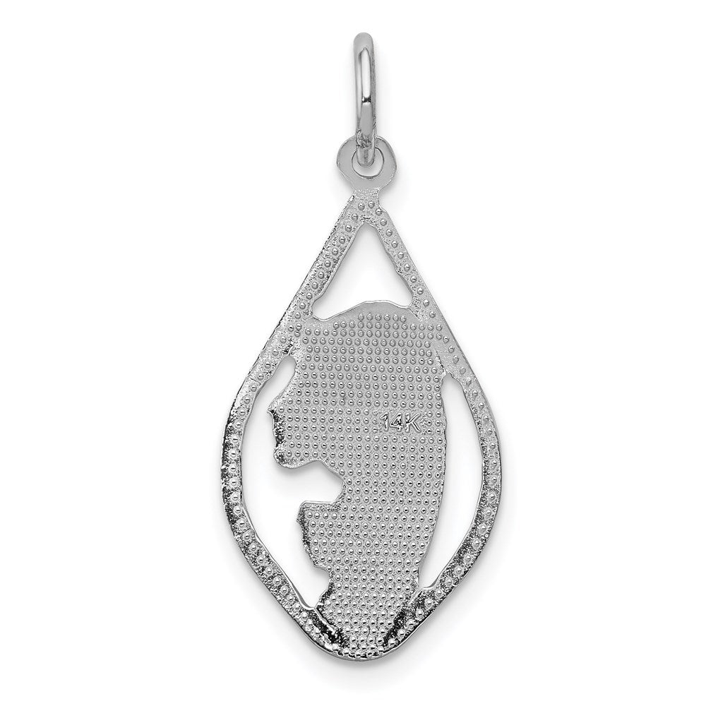 14K White Gold Mary Blessed Virgin Charm