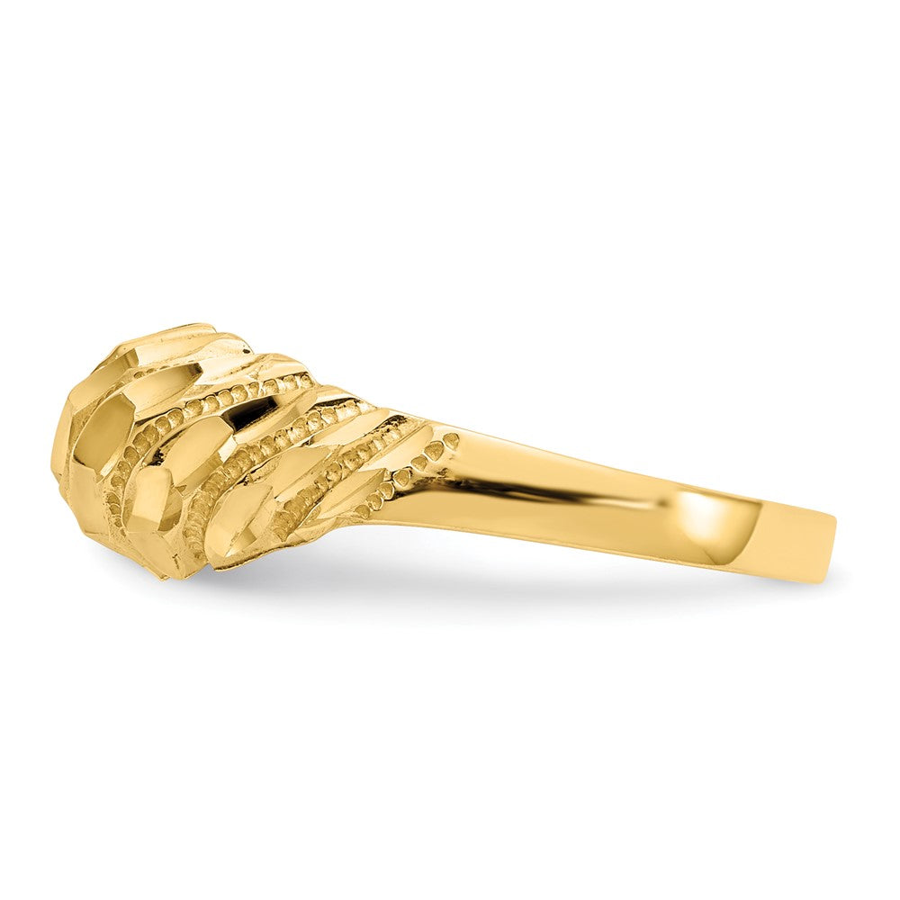 10K Yellow Gold 10K Diamond Cut Dome Ring