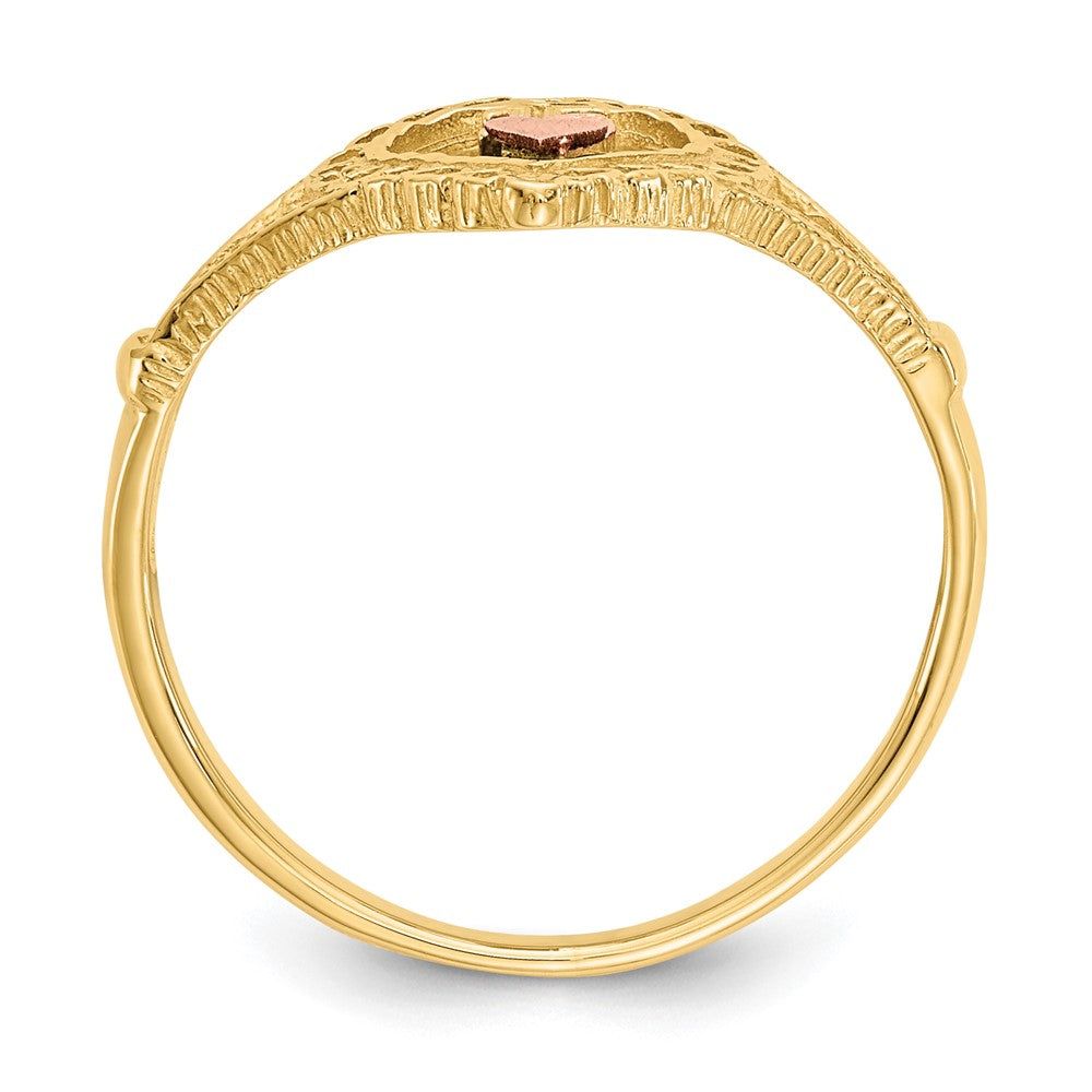 14K Two Tone 15 Heart Ring