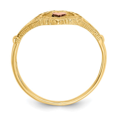 14K Two Tone 15 Heart Ring
