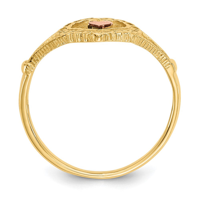 14K Two Tone 15 Heart Ring