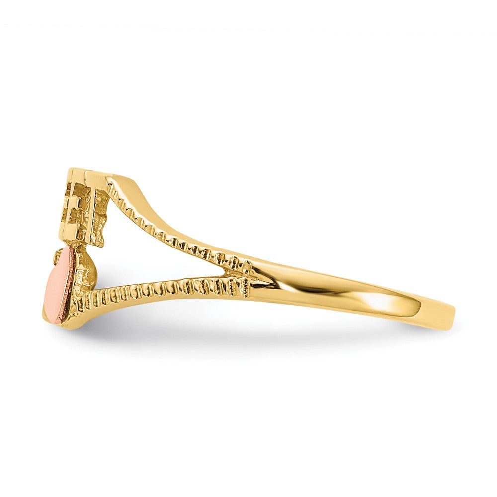 14K Two Tone Sweet 15 Heart Ring
