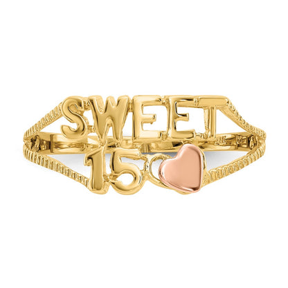 14K Two Tone Sweet 15 Heart Ring
