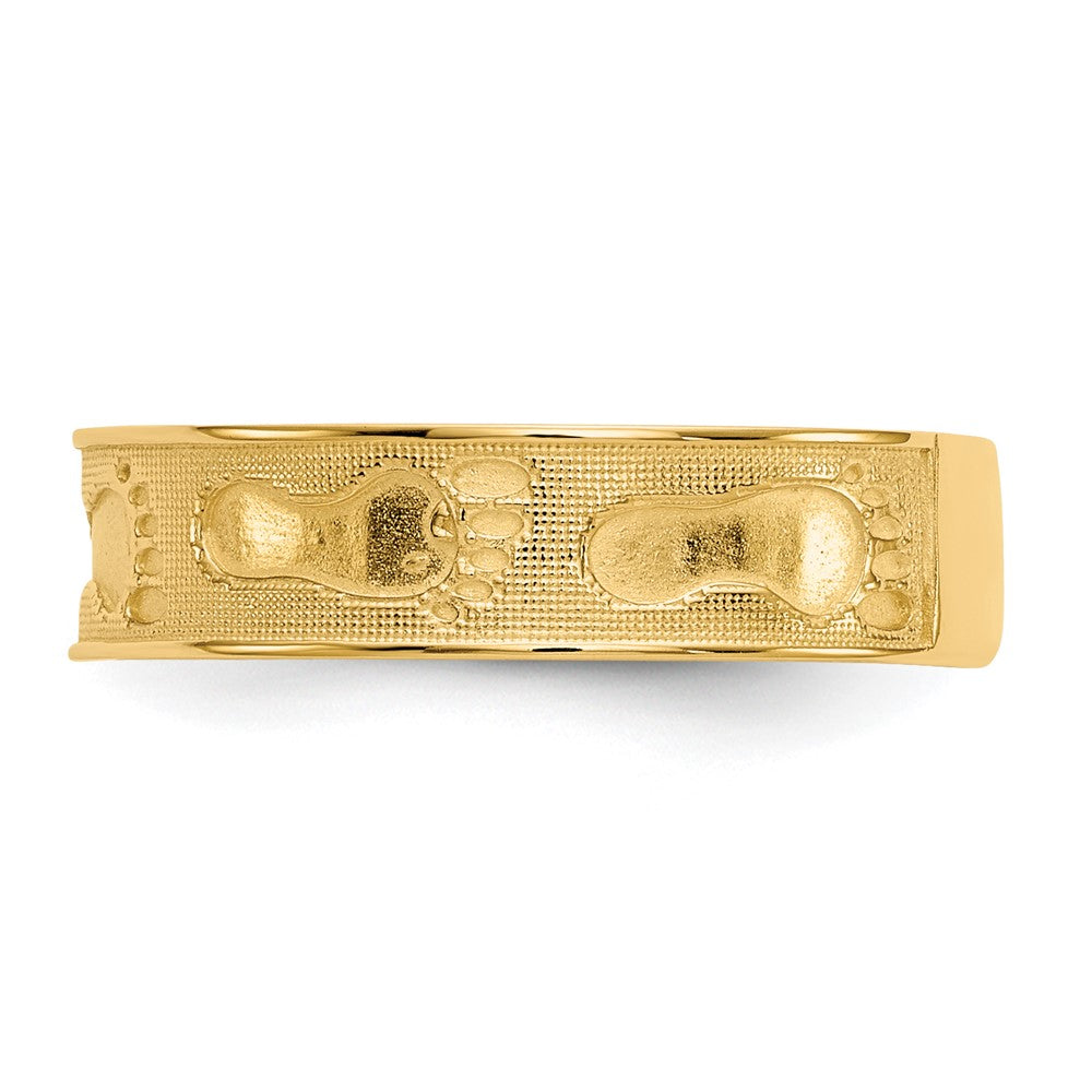14K Yellow Gold Footprints In The Sand Ring