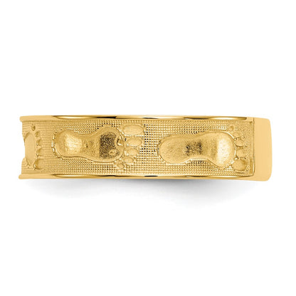 14K Yellow Gold Footprints In The Sand Ring
