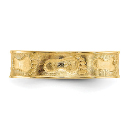 14K Yellow Gold Footprints In The Sand Ring