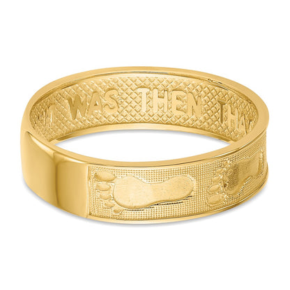 14K Yellow Gold Footprints In The Sand Ring