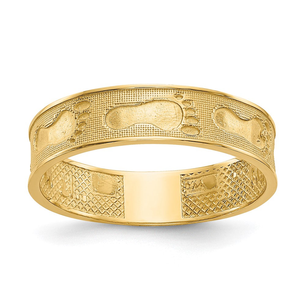 14K Yellow Gold Footprints In The Sand Ring