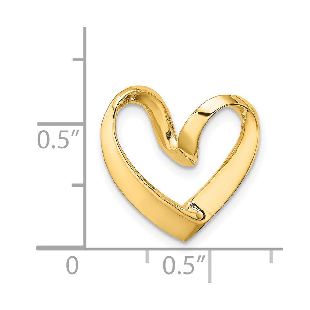 14K Yellow Gold Polished Heart Chain Slide