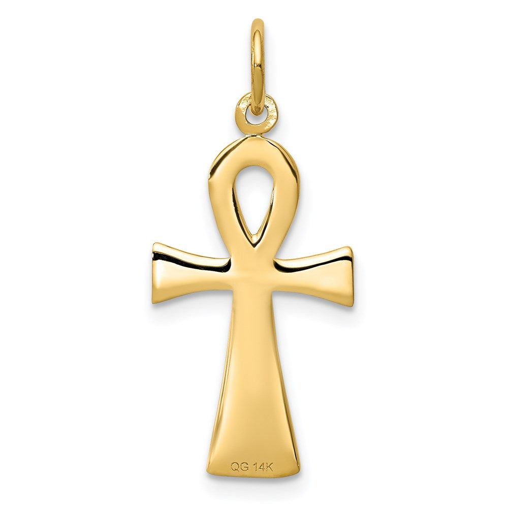 14K Yellow Gold Ankh Cross Charm