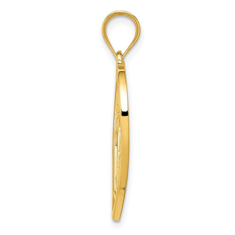 14K Yellow Gold Mother And Child In Heart Pendant