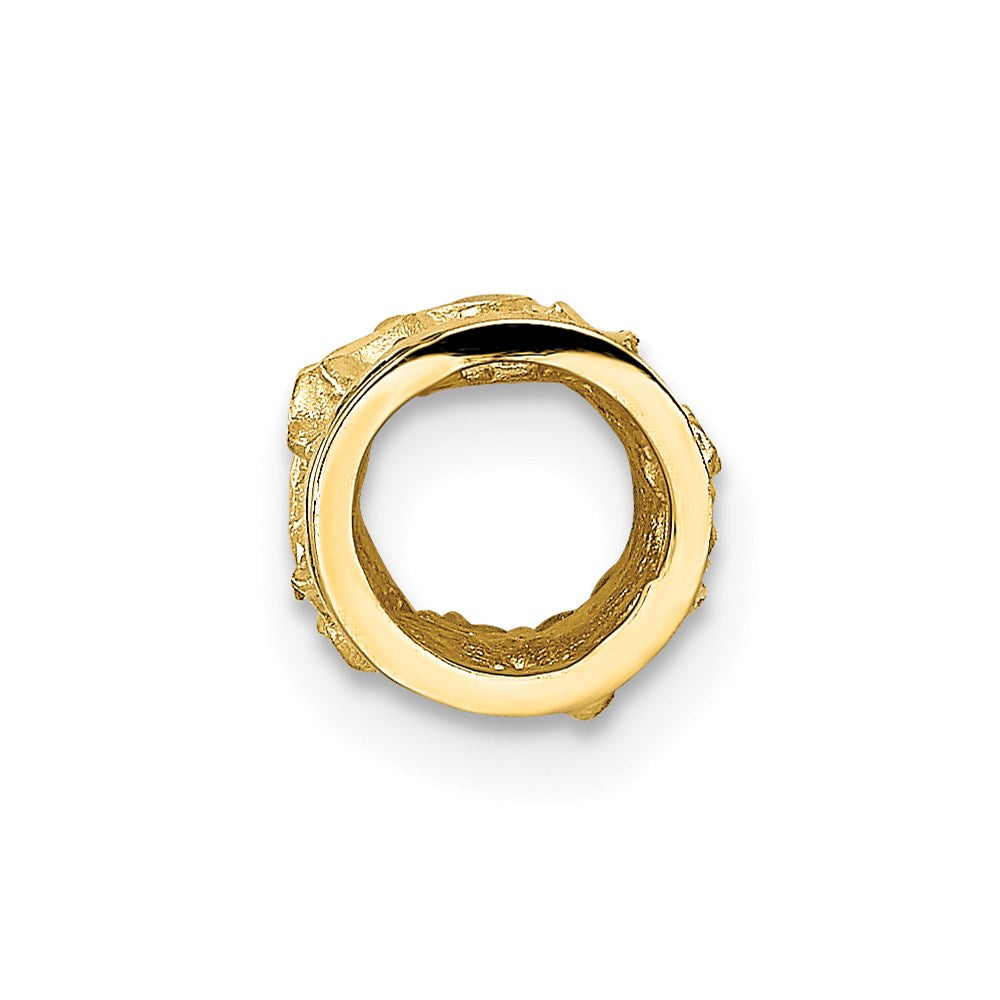 14K Yellow Gold Diamond-Cut Mini Plumeria Barrel Chain Slide