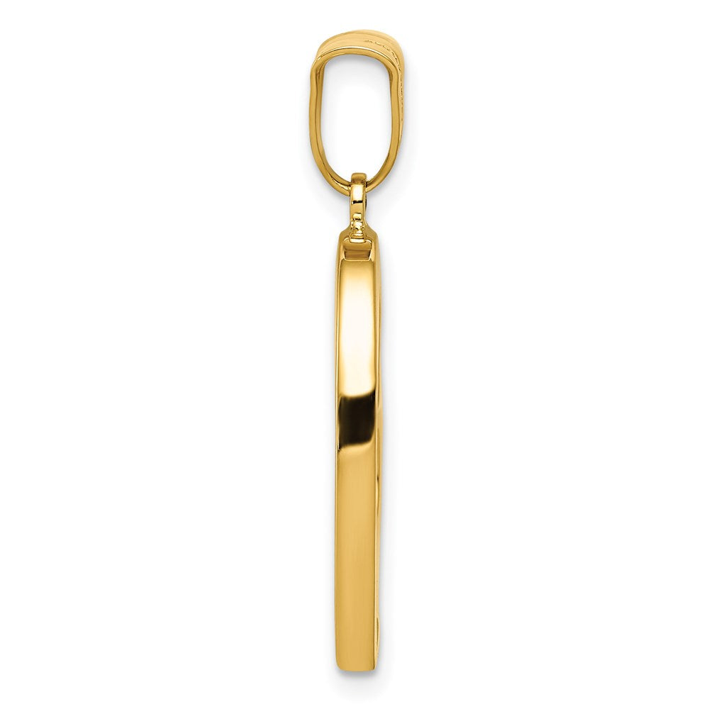 14K Yellow Gold Polished Crooked Heart Pendant