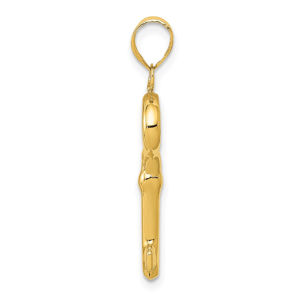 14K Yellow Gold Polished 3-D Key Charm