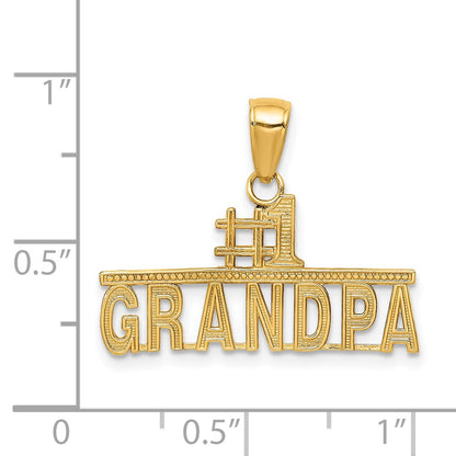 14K Yellow Gold #1 Grandpa Pendant