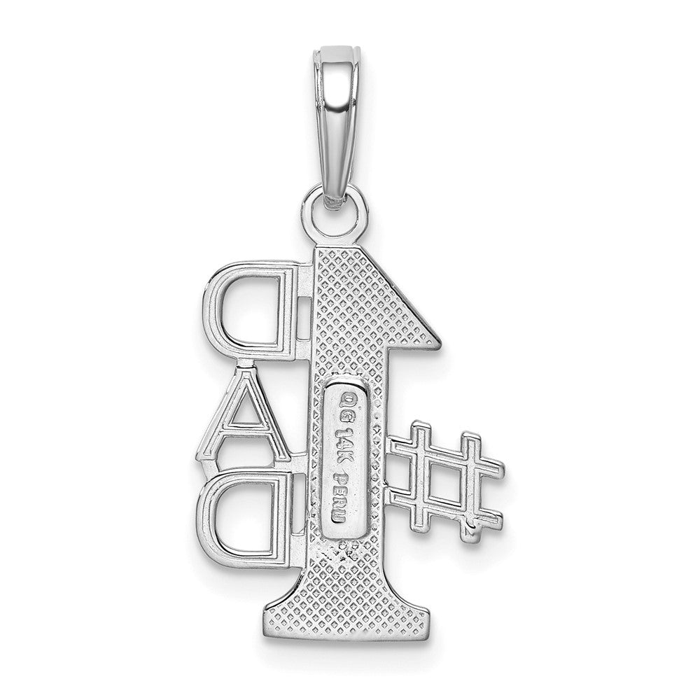 14K White Gold #1 Dad Charm