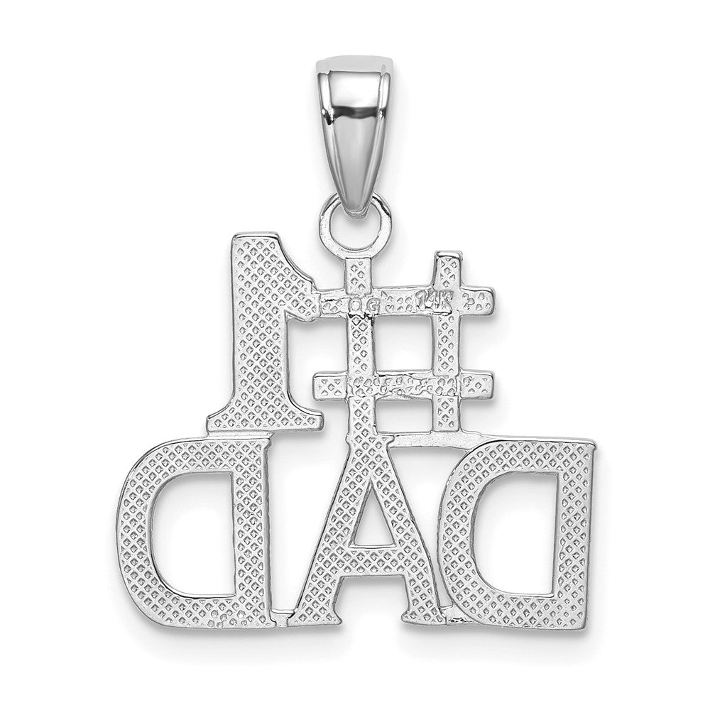 14K White Gold #1 Dad Charm