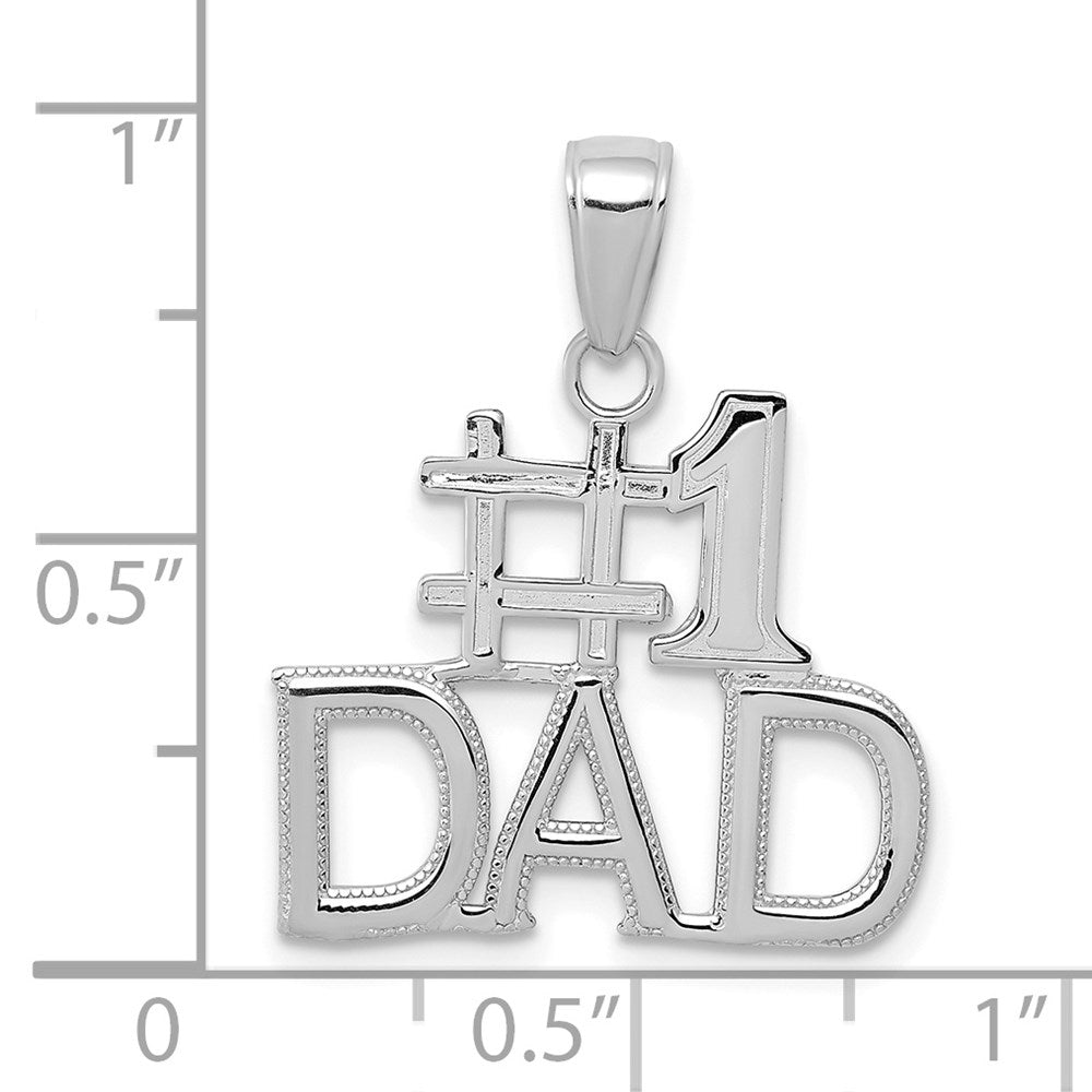 14K White Gold #1 Dad Charm