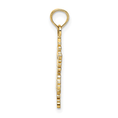 14K Yellow Gold Polished Snowflake Charm