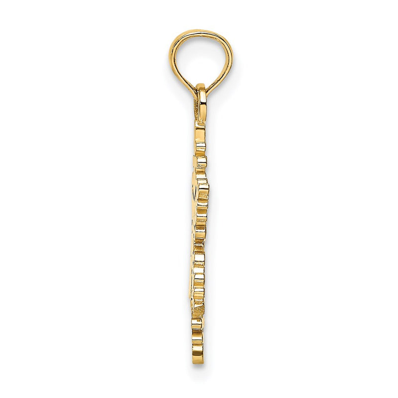 14K Yellow Gold Polished Snowflake Charm